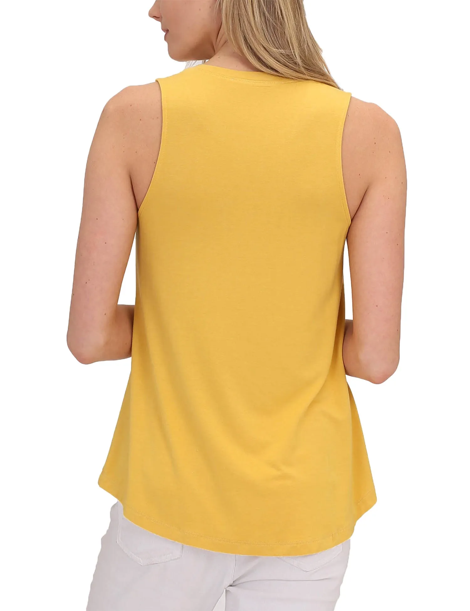 Women's Relaxed Lightweight Casual Loose Fit Round Neck Basic Tank Top