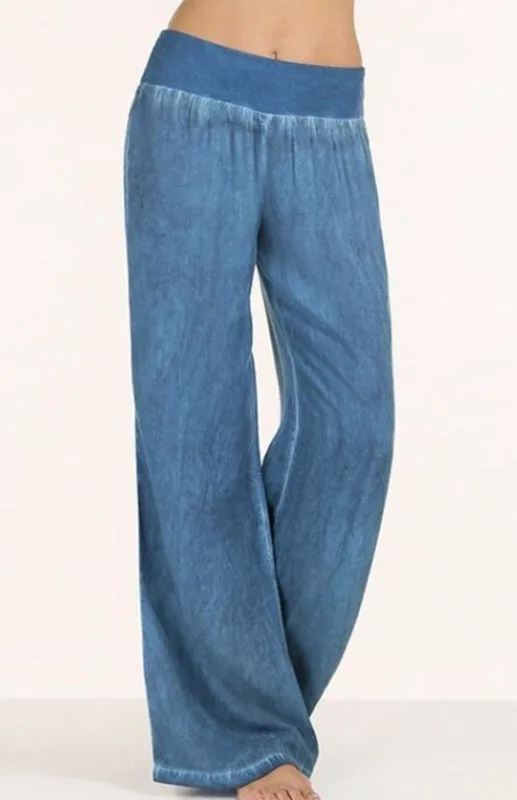 Women's Thin Denim Wide-Legged Pants Pants