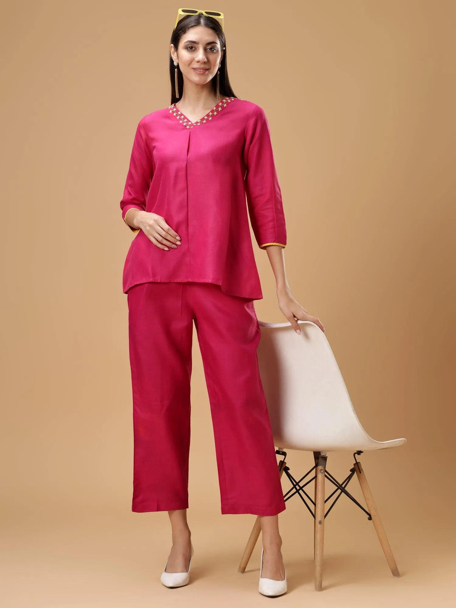 Womens V-Neck Tunic with Trousers