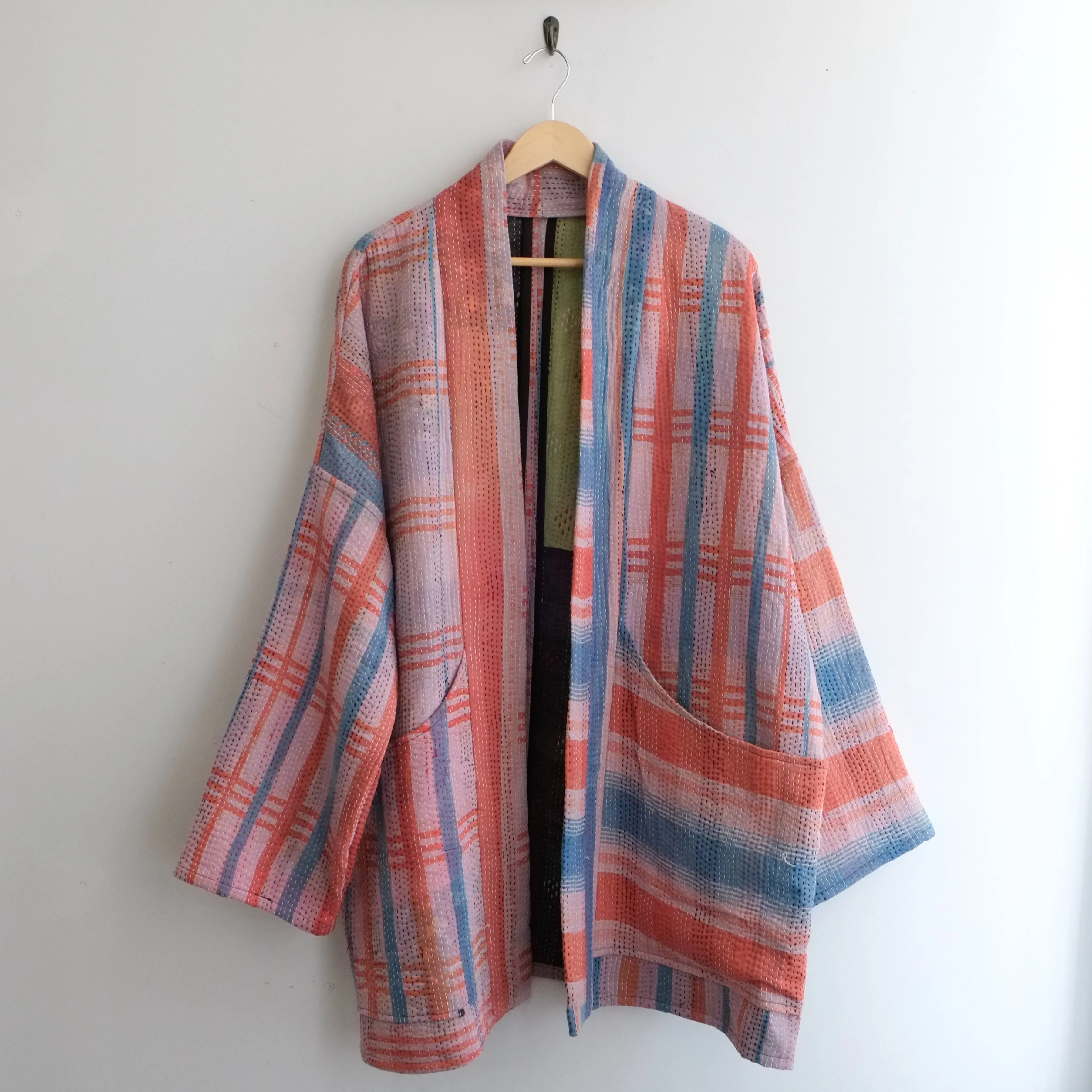 XXL Pink and Blue Plaid Anoushka Jacket LL117