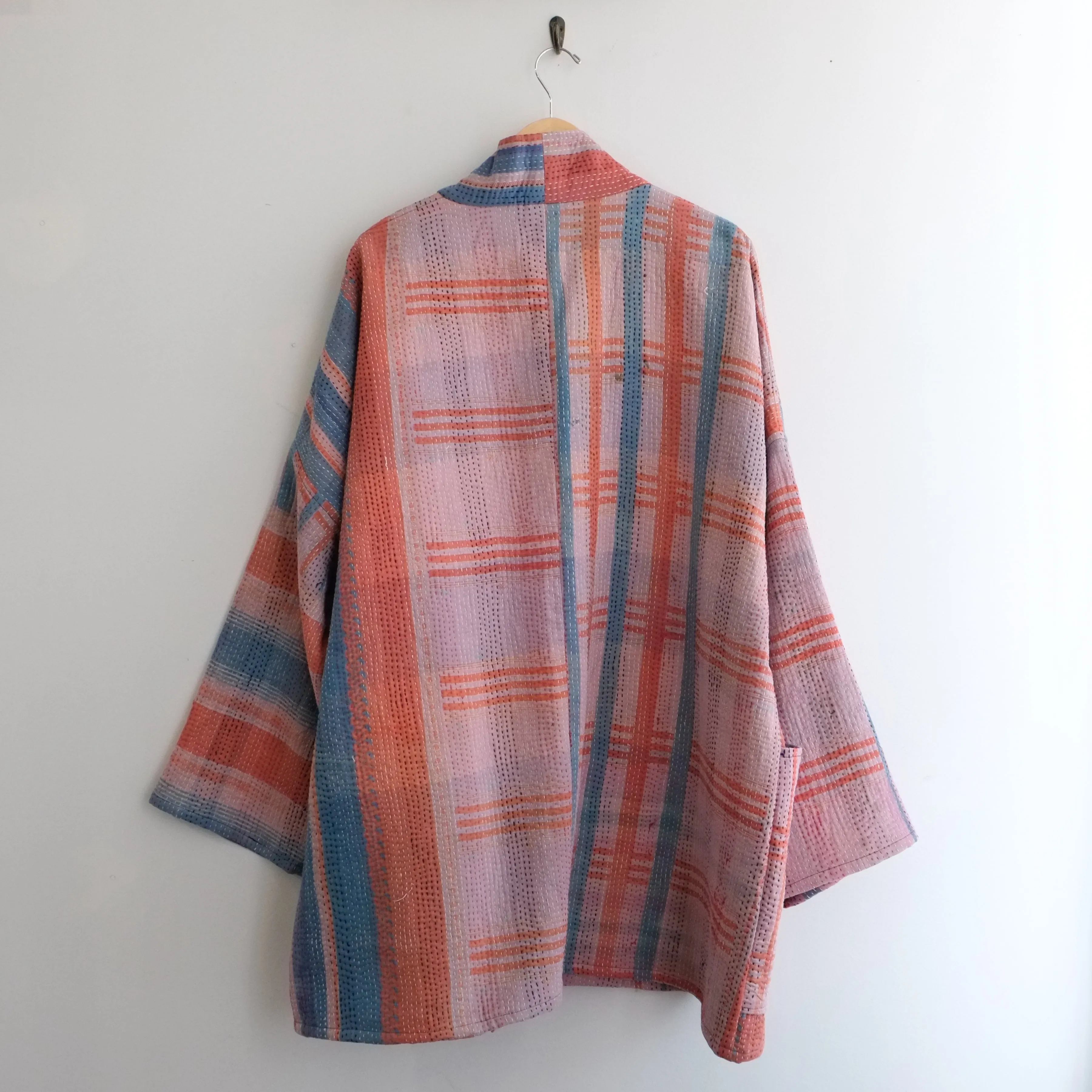 XXL Pink and Blue Plaid Anoushka Jacket LL117