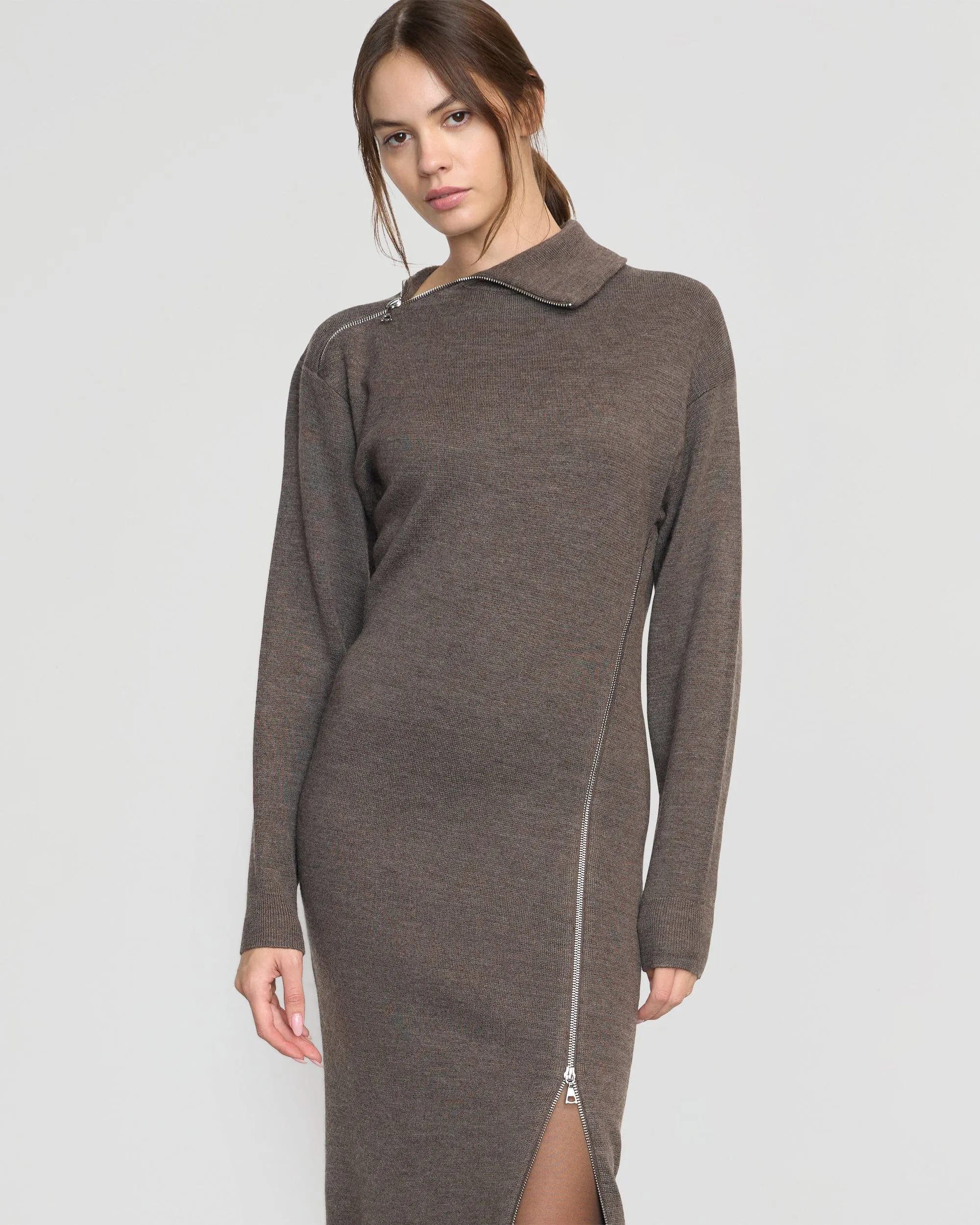 Yara Zipper Sweater Dress