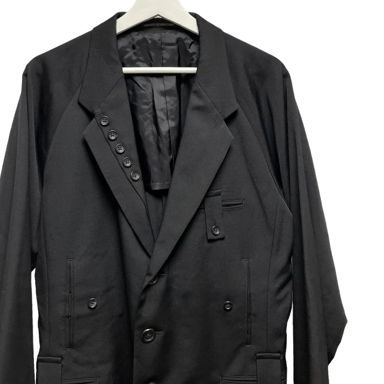 Yohji Yamamoto POUR HOMME ヨウジヤマモトプールオム 24SS GABARDINE I-LAPEL BUTTON 5PK JACKET ウールギャバジンジャケット HS-J42-100